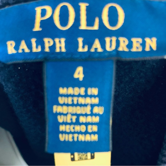 New! Ralph Lauren Navy Blue Polo Bear Embroidered Sweatshirt. Size 4T - Picture 5 of 7